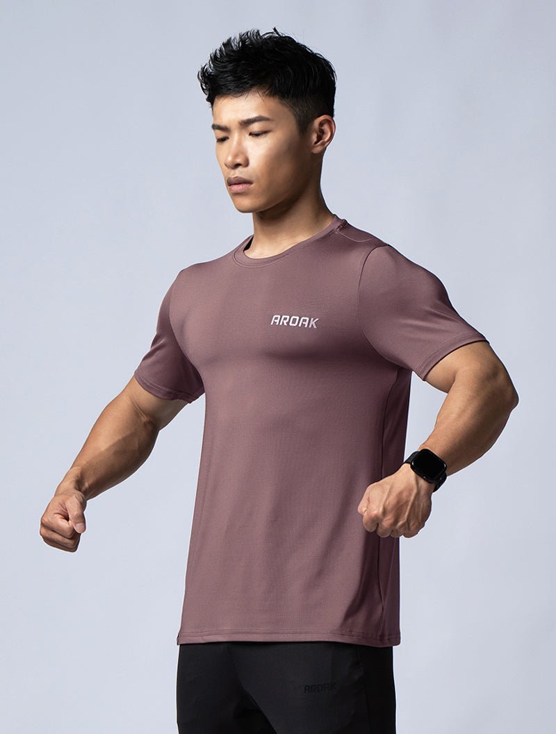 ArcTech™ 機能訓練上衣 (棕粉) - AROAK 機能健身服飾 | 專為健人打造