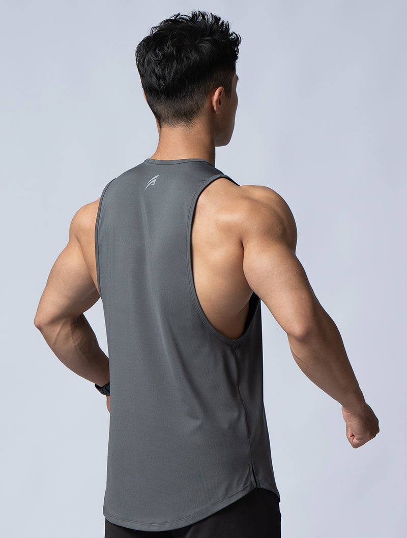 ArcTech™ 機能圓弧健身背心 (鐵灰) - AROAK 機能健身服飾 | 專為健人打造