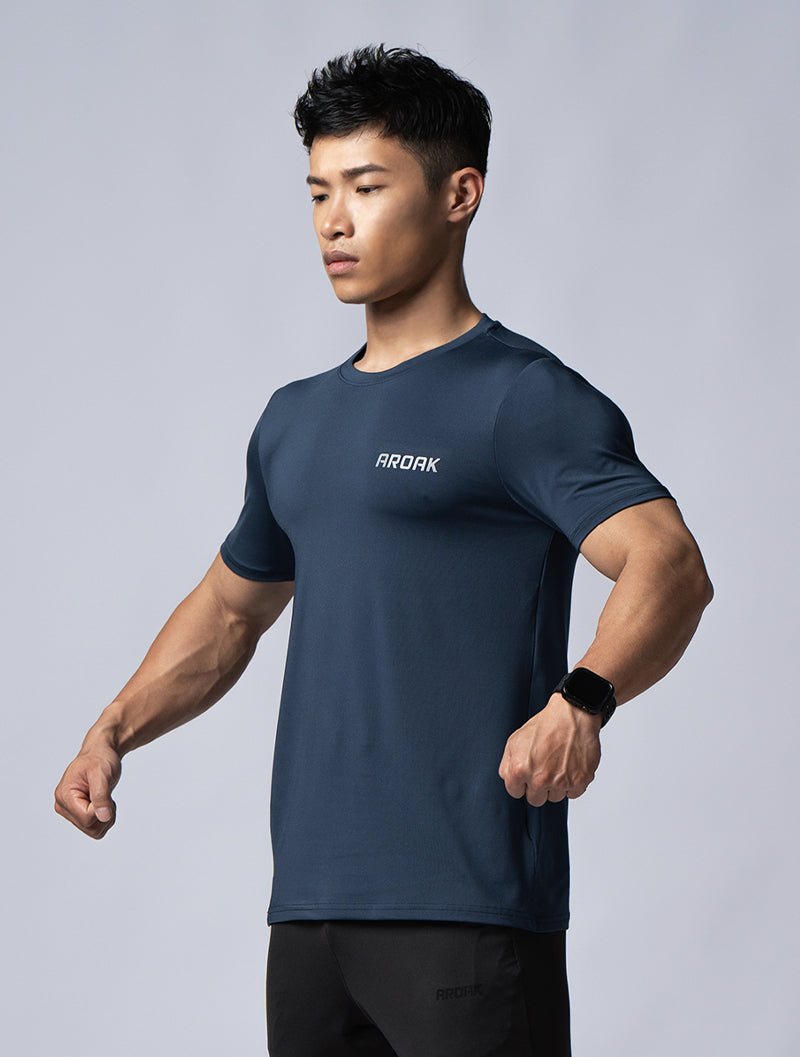 ArcTech™ 機能訓練上衣 (深藍) - AROAK 機能健身服飾 | 專為健人打造