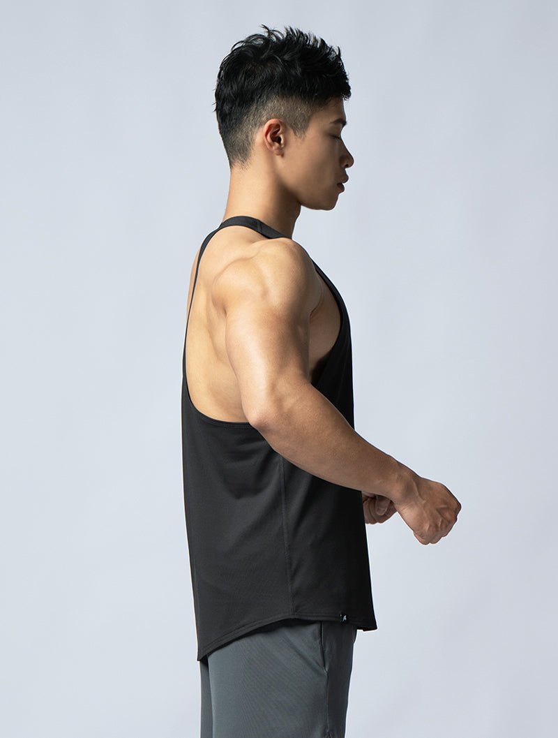 ArcTech™ 機能細肩挖背訓練背心 (碳黑) - AROAK 機能健身服飾 | 專為健人打造