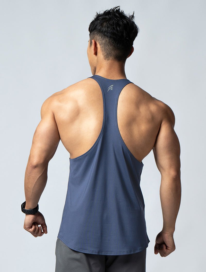 ArcTech™ 機能細肩挖背訓練背心 (菸灰藍) - AROAK 機能健身服飾 | 專為健人打造