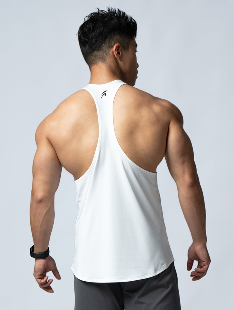 ArcTech™ 機能細肩挖背訓練背心 (白) - AROAK 機能健身服飾 | 專為健人打造