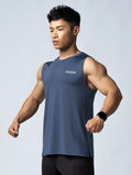 ArcTech™ 機能寬肩訓練背心 (菸灰藍) - AROAK 機能健身服飾 | 專為健人打造