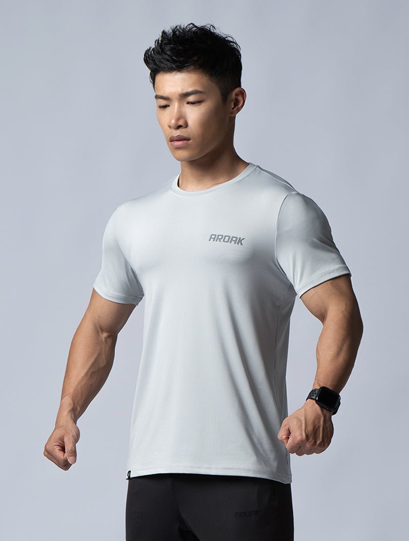 ArcTech™ 機能訓練上衣 (淺灰) - AROAK 機能健身服飾 | 專為健人打造