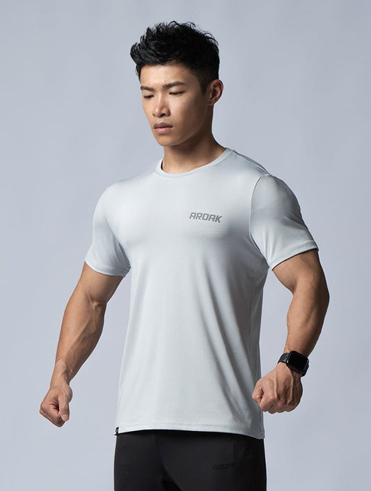 ArcTech™ 機能訓練上衣 (淺灰) - AROAK 機能健身服飾 | 專為健人打造