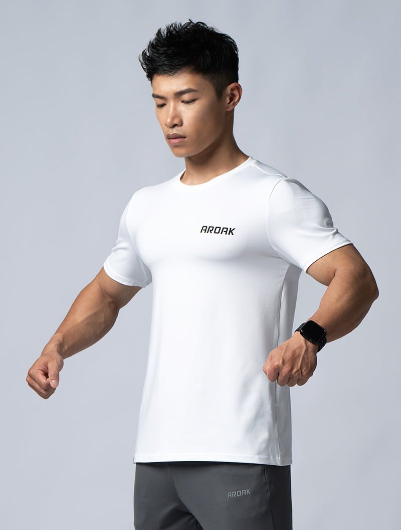 ArcTech™ 機能訓練上衣 (白) - AROAK 機能健身服飾 | 專為健人打造