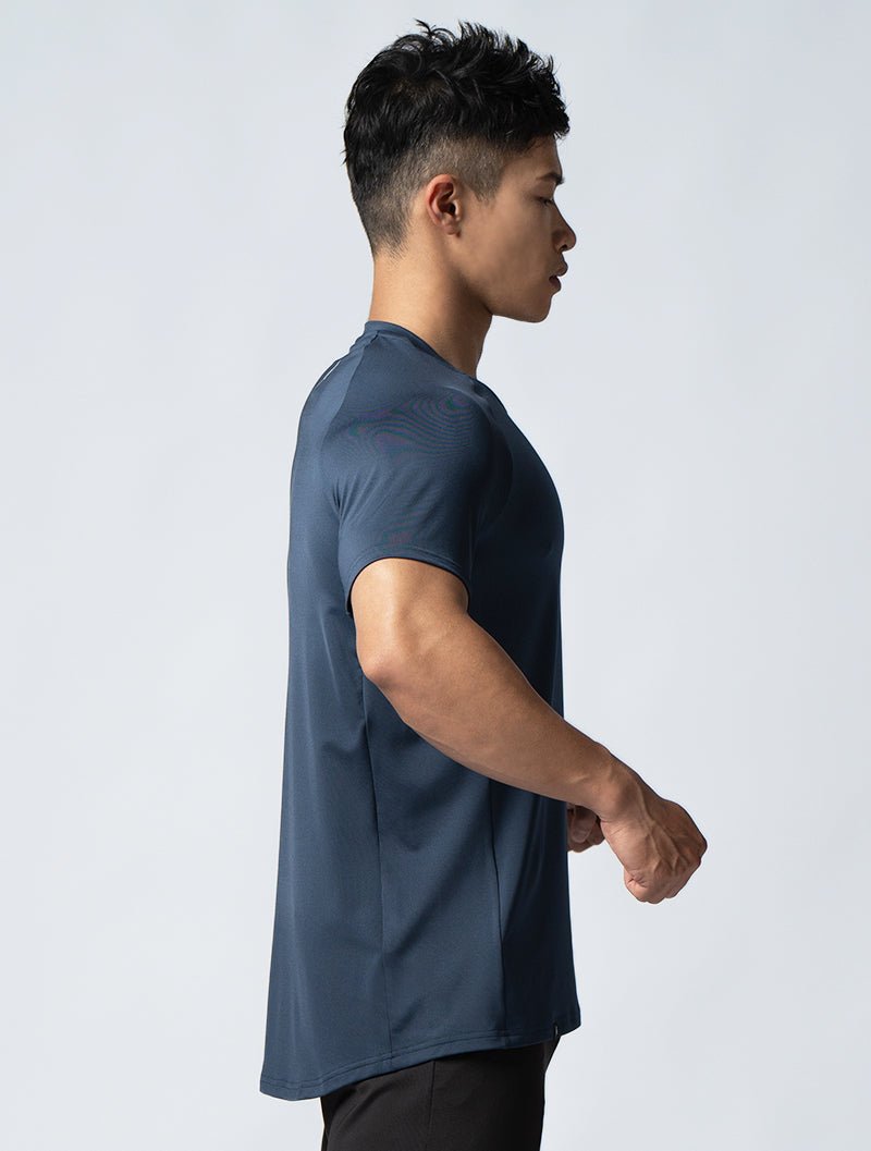 ArcTech™ 機能拉克蘭短袖上衣 (深藍) - AROAK 機能健身服飾 | 專為健人打造
