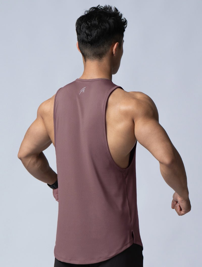 ArcTech™ 機能圓弧健身背心 (棕粉) - AROAK 機能健身服飾 | 專為健人打造