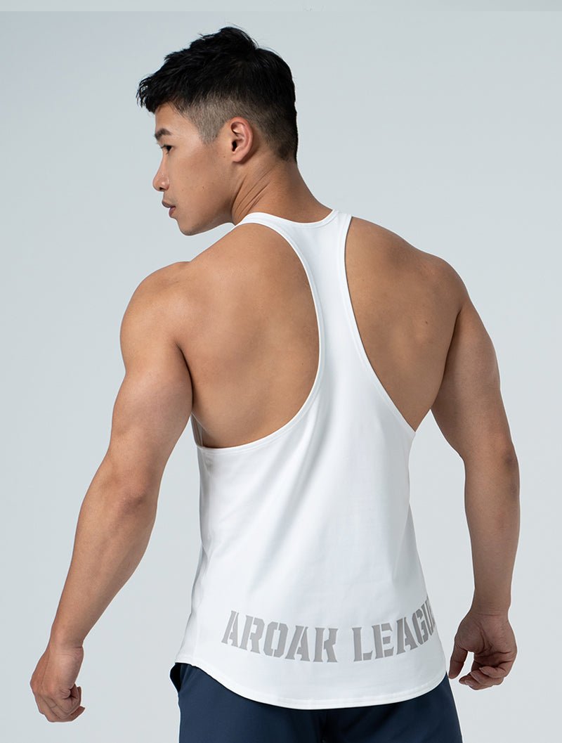 ArcTech™ 鐵志同盟挖背訓練背心 (白) - AROAK 機能健身服飾 | 專為健人打造