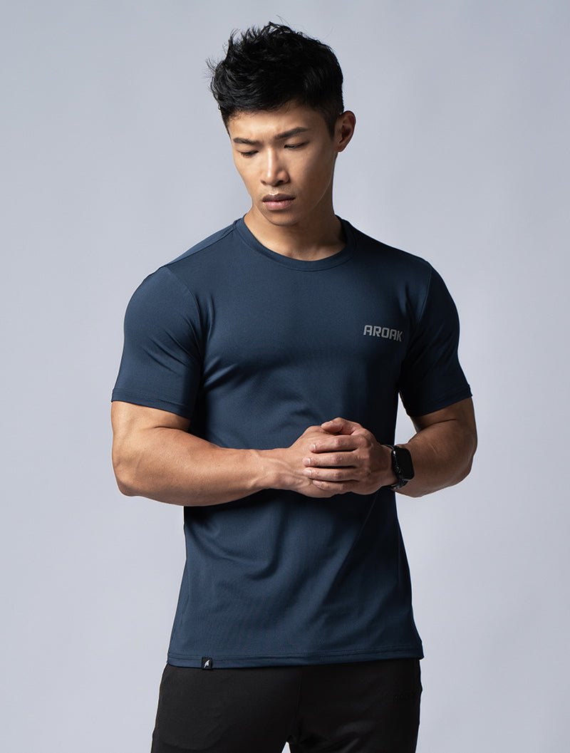 ArcTech™ 機能訓練上衣 (深藍) - AROAK 機能健身服飾 | 專為健人打造