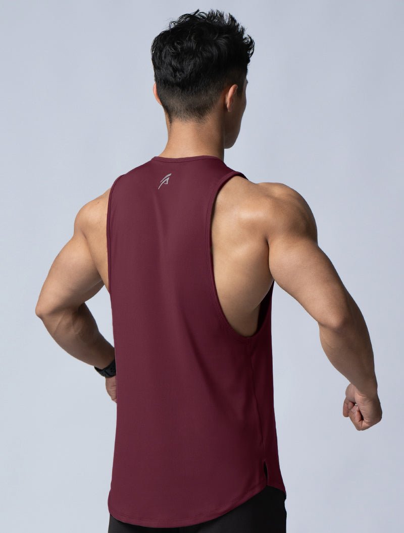 ArcTech™ 機能圓弧健身背心 (酒紅) - AROAK 機能健身服飾 | 專為健人打造