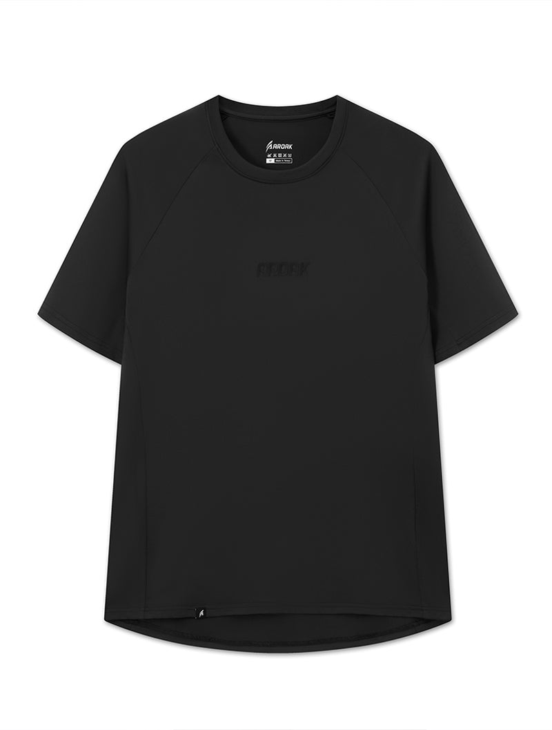 ArcTech™ 機能拉克蘭短袖上衣 (黑) - AROAK 機能健身服飾 | 專為健人打造