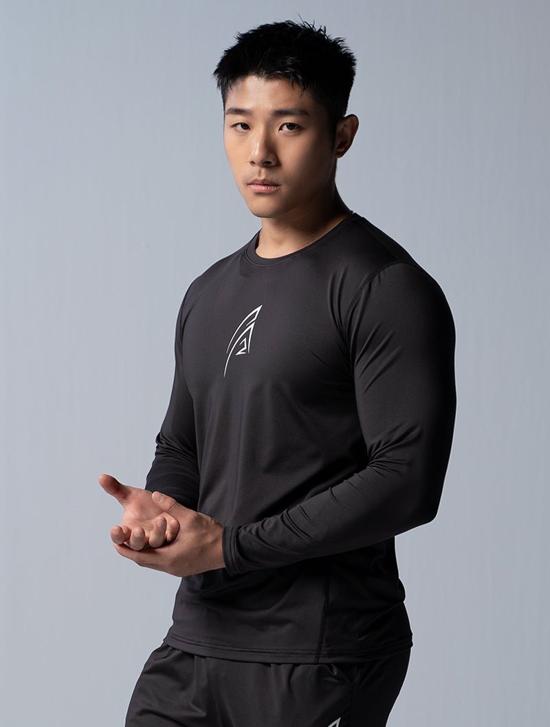 ArcTech™ 流線核心機能上衣 (黑) - AROAK 機能健身服飾 | 專為健人打造