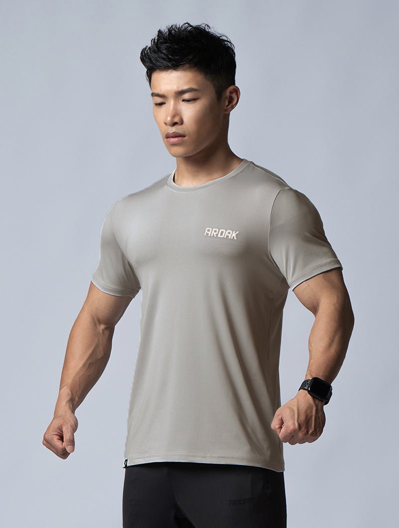 ArcTech™ 機能訓練上衣 (銀雲灰) - AROAK 機能健身服飾 | 專為健人打造