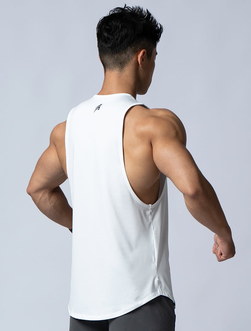 ArcTech™ 機能圓弧健身背心 (白) - AROAK 機能健身服飾 | 專為健人打造