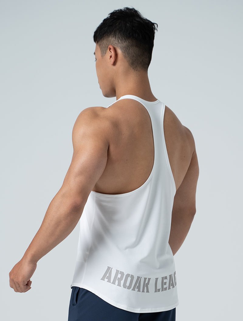 ArcTech™ 鐵志同盟挖背訓練背心 (白) - AROAK 機能健身服飾 | 專為健人打造