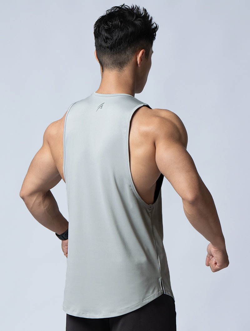 ArcTech™ 機能圓弧健身背心 (淺灰) - AROAK 機能健身服飾 | 專為健人打造