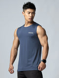 ArcTech™ 機能寬肩訓練背心 (菸灰藍) - AROAK 機能健身服飾 | 專為健人打造
