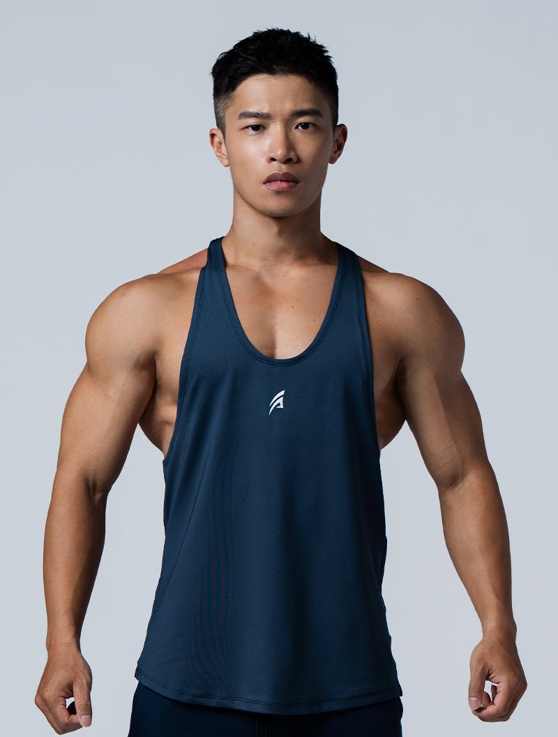 ArcTech™ Elite 細肩挖背訓練背心 (深藍) - AROAK 機能健身服飾 | 專為健人打造