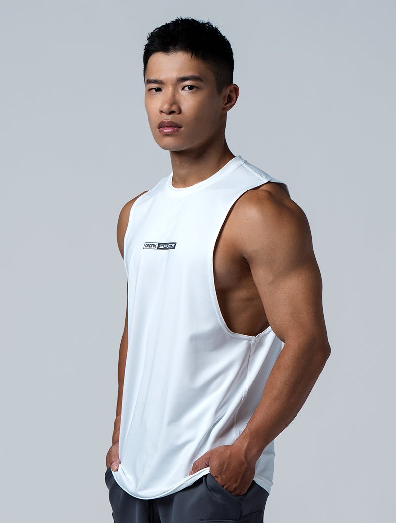 ArcTech™ Elite側挖剪接訓練背心 (白) - AROAK 機能健身服飾 | 專為健人打造