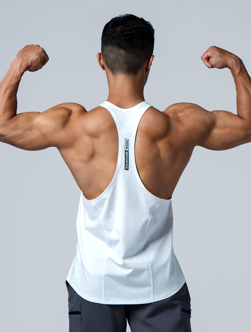 ArcTech™ Elite 細肩挖背訓練背心 (白) - AROAK 機能健身服飾 | 專為健人打造