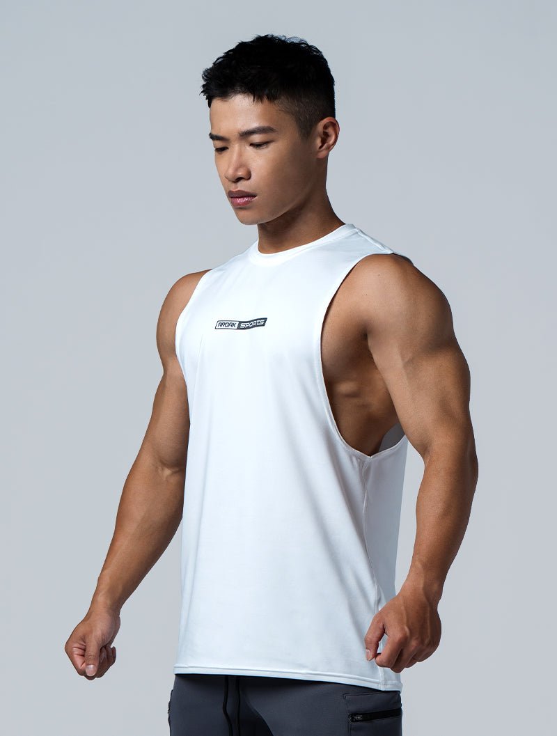 ArcTech™ Elite側挖剪接訓練背心 (白) - AROAK 機能健身服飾 | 專為健人打造