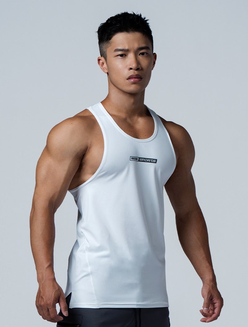 ArcTech™ Elite剪接挖背訓練背心 (白) - AROAK 機能健身服飾 | 專為健人打造