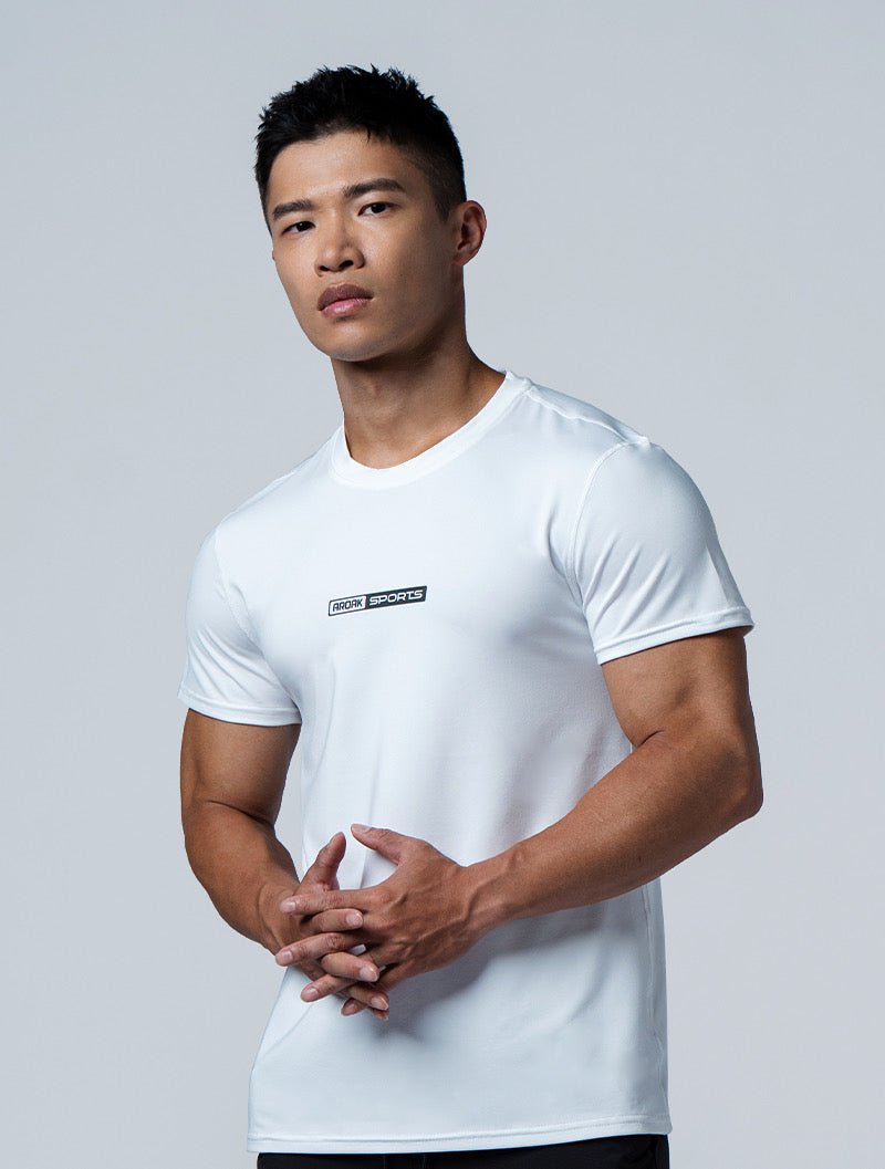 ArcTech™ Elite剪接訓練上衣 (白) - AROAK 機能健身服飾 | 專為健人打造