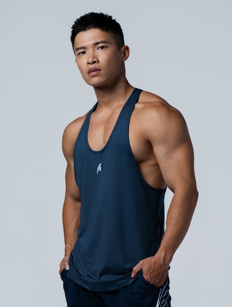 ArcTech™ Elite 細肩挖背訓練背心 (深藍) - AROAK 機能健身服飾 | 專為健人打造