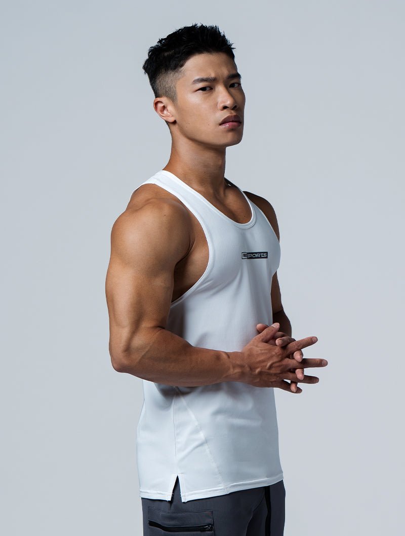 ArcTech™ Elite剪接挖背訓練背心 (白) - AROAK 機能健身服飾 | 專為健人打造