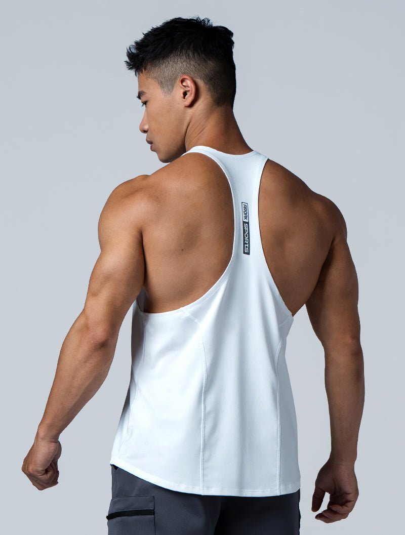ArcTech™ Elite 細肩挖背訓練背心 (白) - AROAK 機能健身服飾 | 專為健人打造