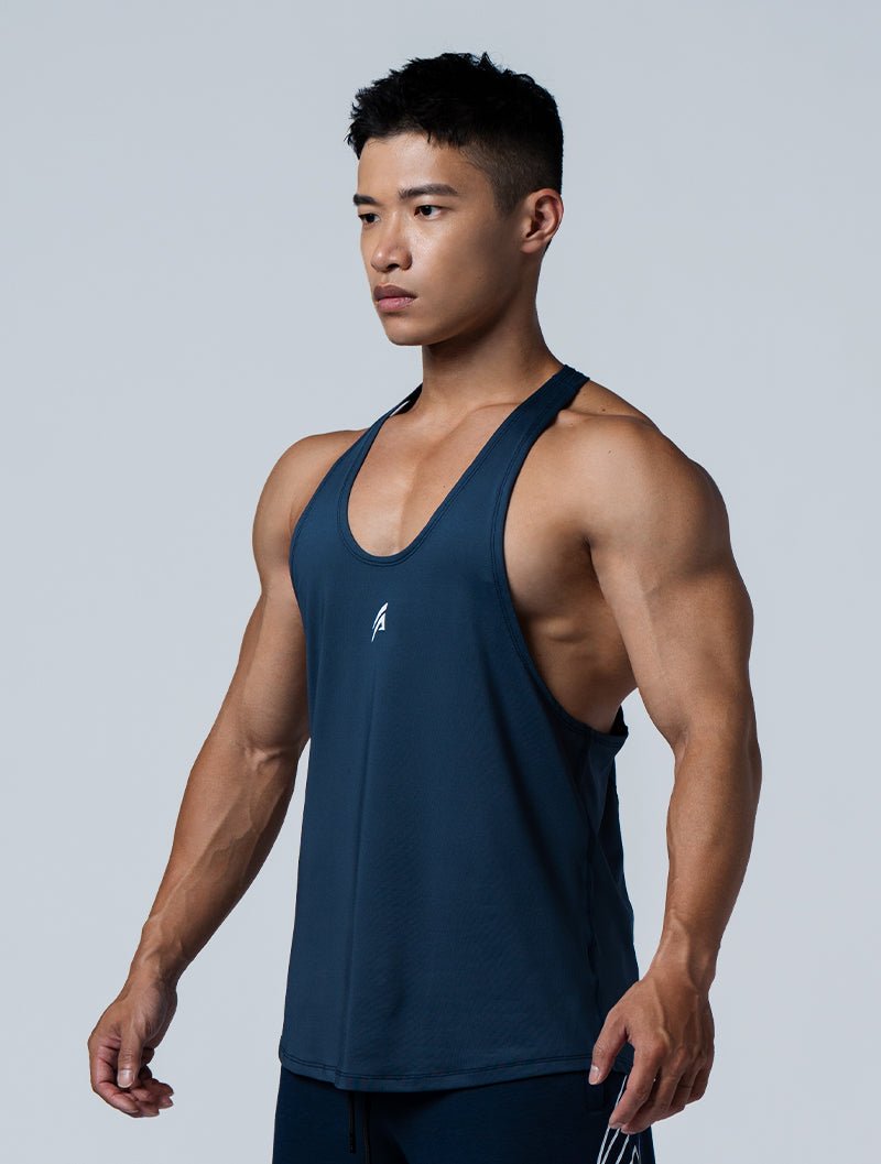 ArcTech™ Elite 細肩挖背訓練背心 (深藍) - AROAK 機能健身服飾 | 專為健人打造