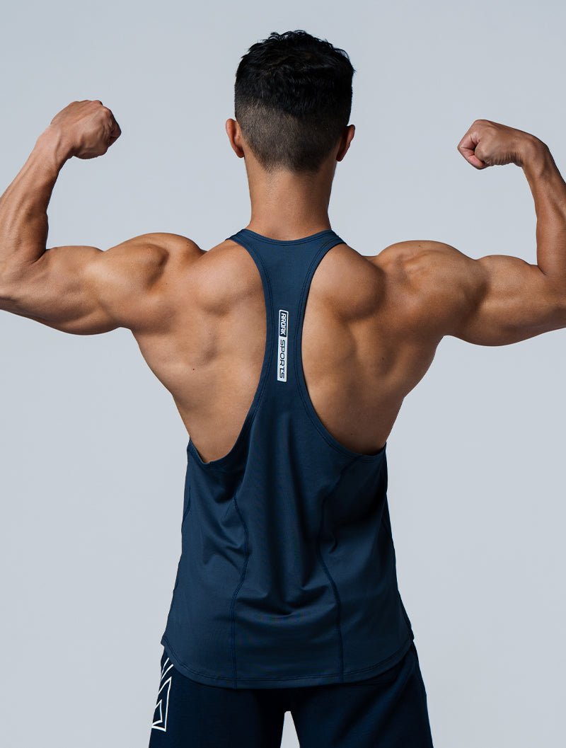 ArcTech™ Elite 細肩挖背訓練背心 (深藍) - AROAK 機能健身服飾 | 專為健人打造