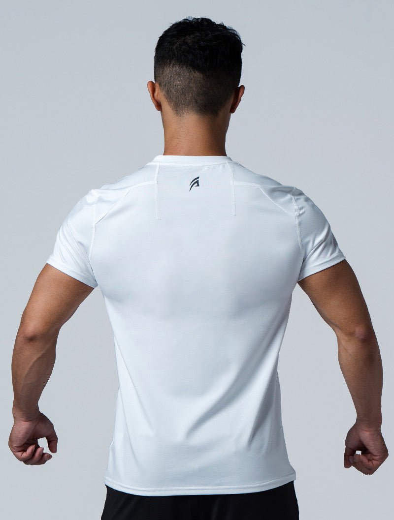 ArcTech™ Elite剪接訓練上衣 (白) - AROAK 機能健身服飾 | 專為健人打造