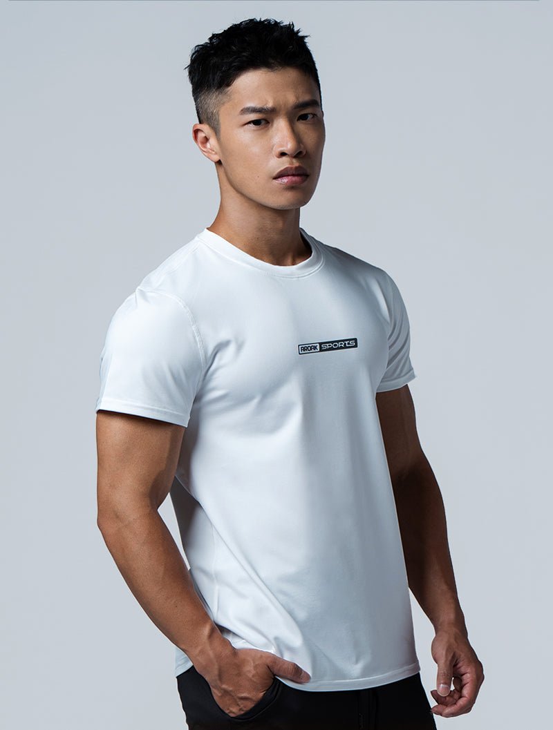 ArcTech™ Elite剪接訓練上衣 (白) - AROAK 機能健身服飾 | 專為健人打造