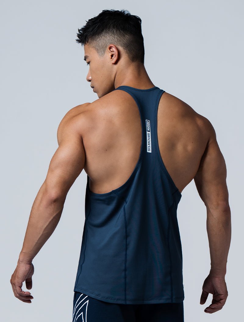 ArcTech™ Elite 細肩挖背訓練背心 (深藍) - AROAK 機能健身服飾 | 專為健人打造