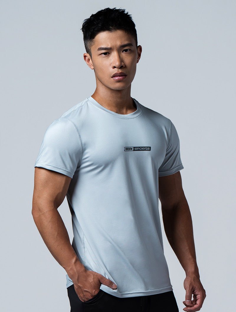 ArcTech™ Elite剪接訓練上衣 (淺灰) - AROAK 機能健身服飾 | 專為健人打造