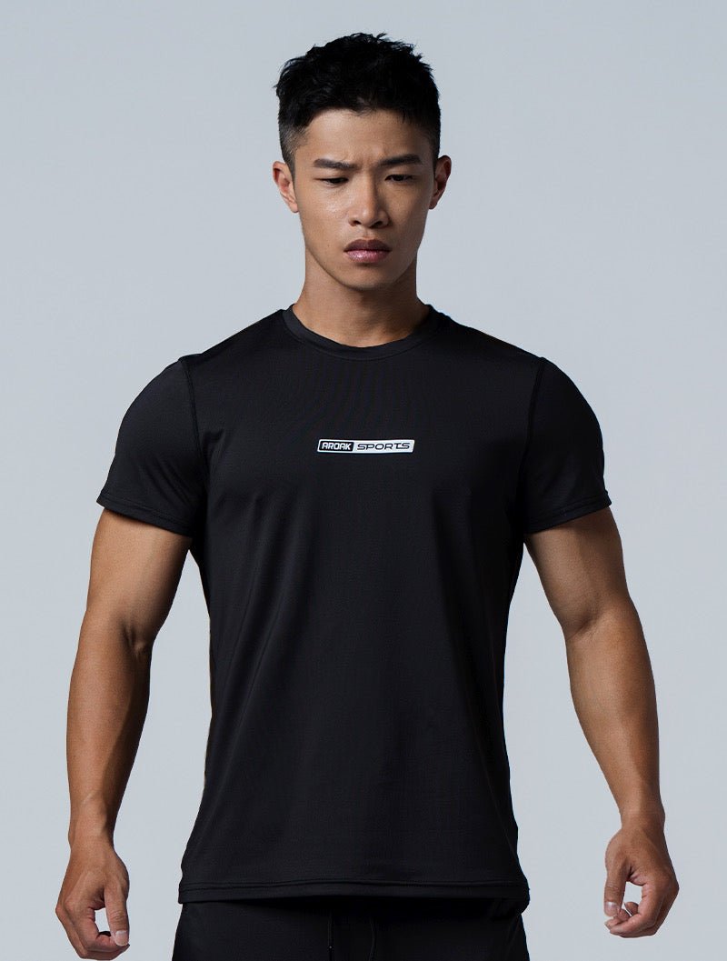 ArcTech™ Elite剪接訓練上衣 (黑) - AROAK 機能健身服飾 | 專為健人打造