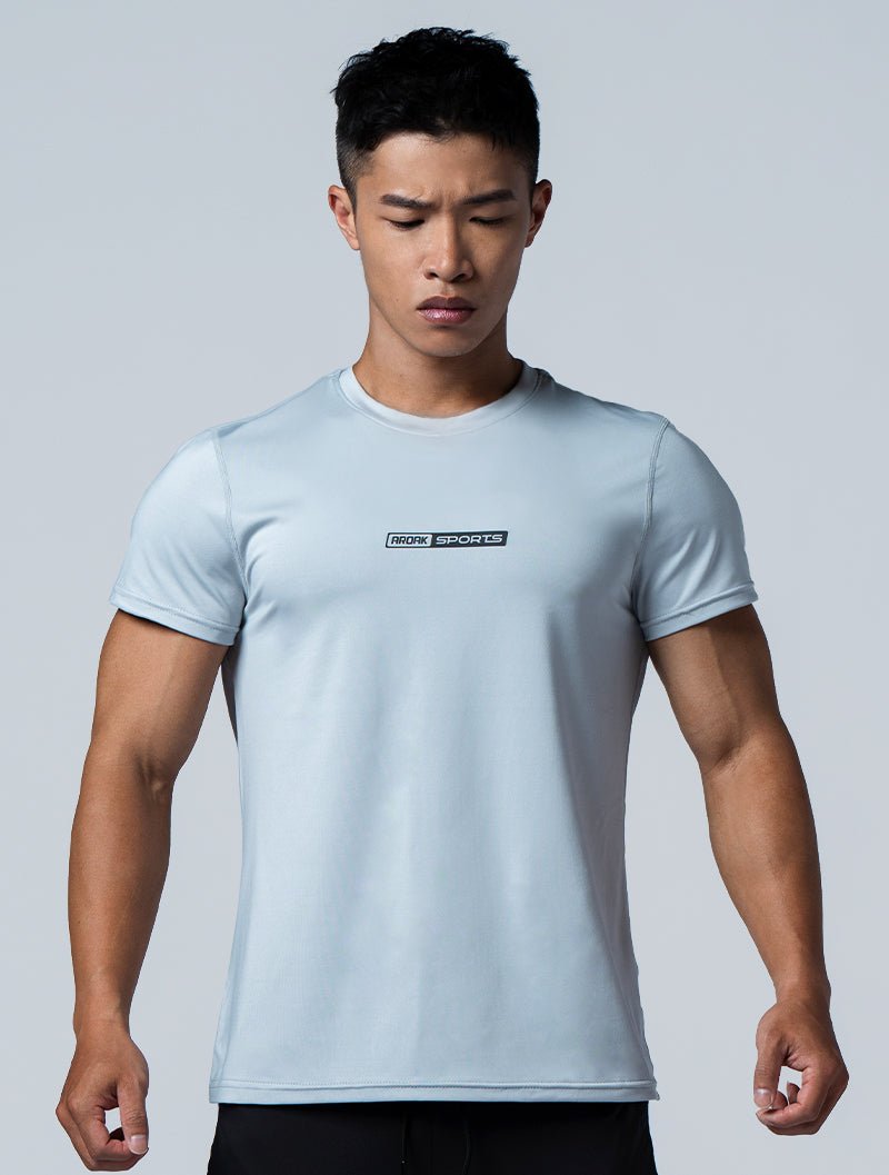ArcTech™ Elite剪接訓練上衣 (淺灰) - AROAK 機能健身服飾 | 專為健人打造