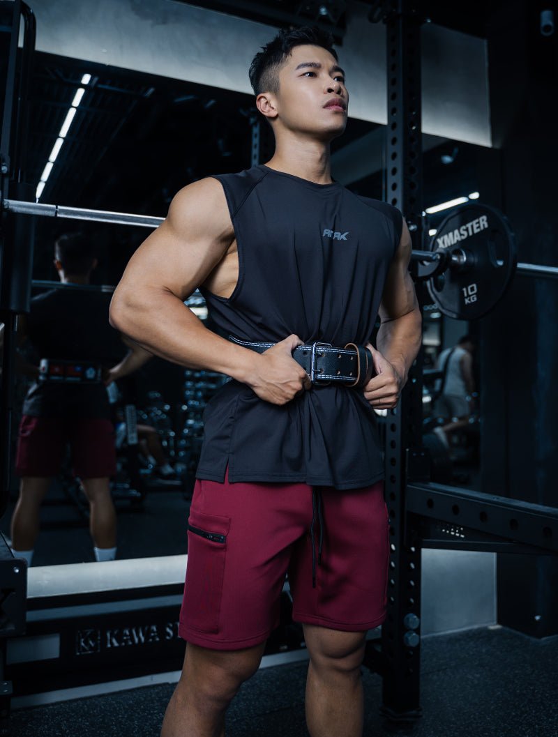 ArcTech™ Essential 寬肩剪接背心 (黑) - AROAK 機能健身服飾 | 專為健人打造