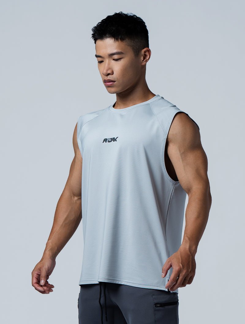 ArcTech™ Essential 寬肩剪接背心 (淺灰) - AROAK 機能健身服飾 | 專為健人打造