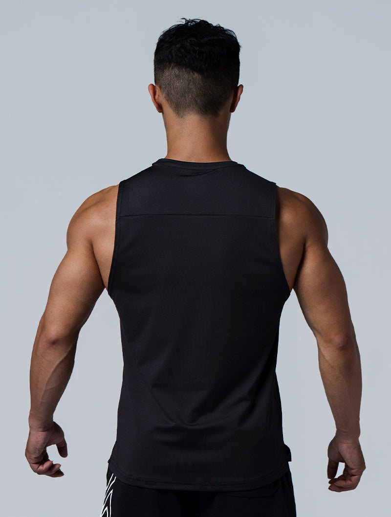 ArcTech™ Essential 剪接弧襬背心 (黑) - AROAK 機能健身服飾 | 專為健人打造