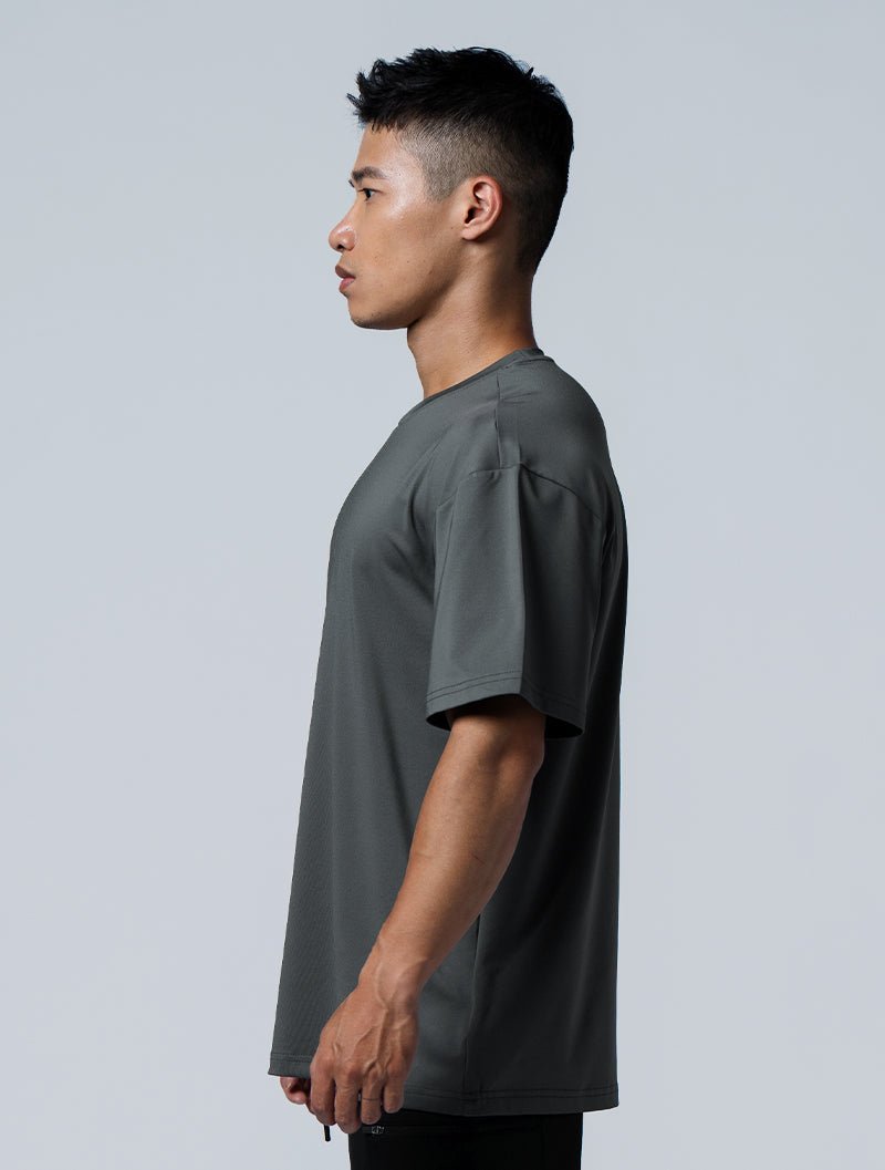 ArcTech™ Essential Oversized Fit 短袖上衣 (鐵灰) – AROAK 機能健身服飾 | 專為健人打造