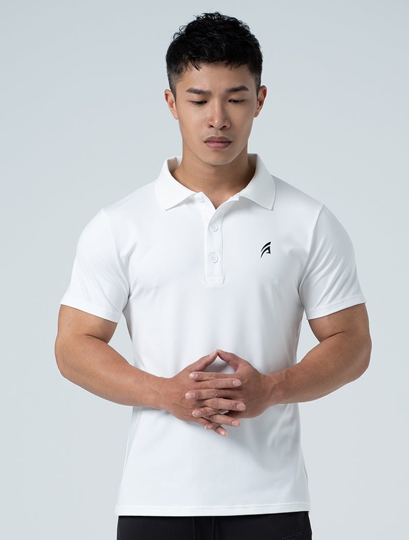 ArcTech™ 機能短袖POLO衫 (白) - AROAK 機能健身服飾 | 專為健人打造