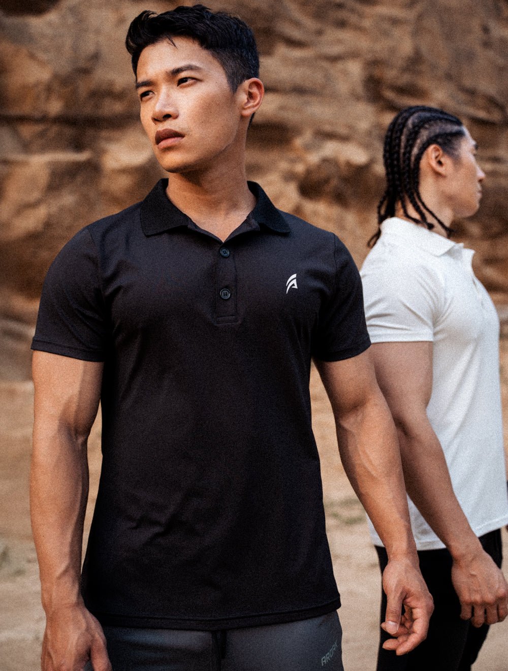 ArcTech™ 機能短袖POLO衫 (黑) - AROAK 機能健身服飾 | 專為健人打造