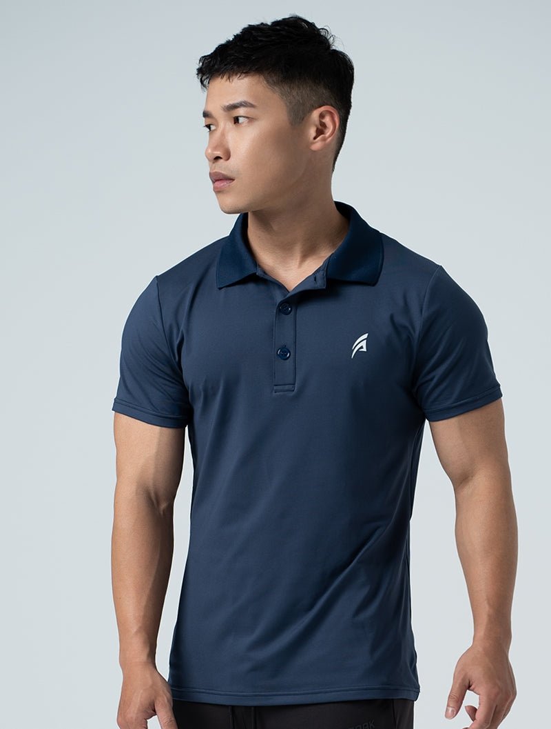 ArcTech™ 機能短袖POLO衫 (深藍) - AROAK 機能健身服飾 | 專為健人打造