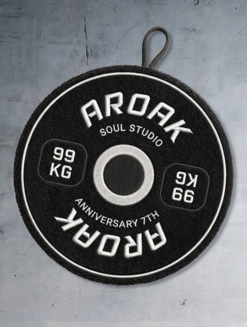 AROAK 槓片造型擦手巾 (黑) - AROAK 機能健身服飾 | 專為健人打造