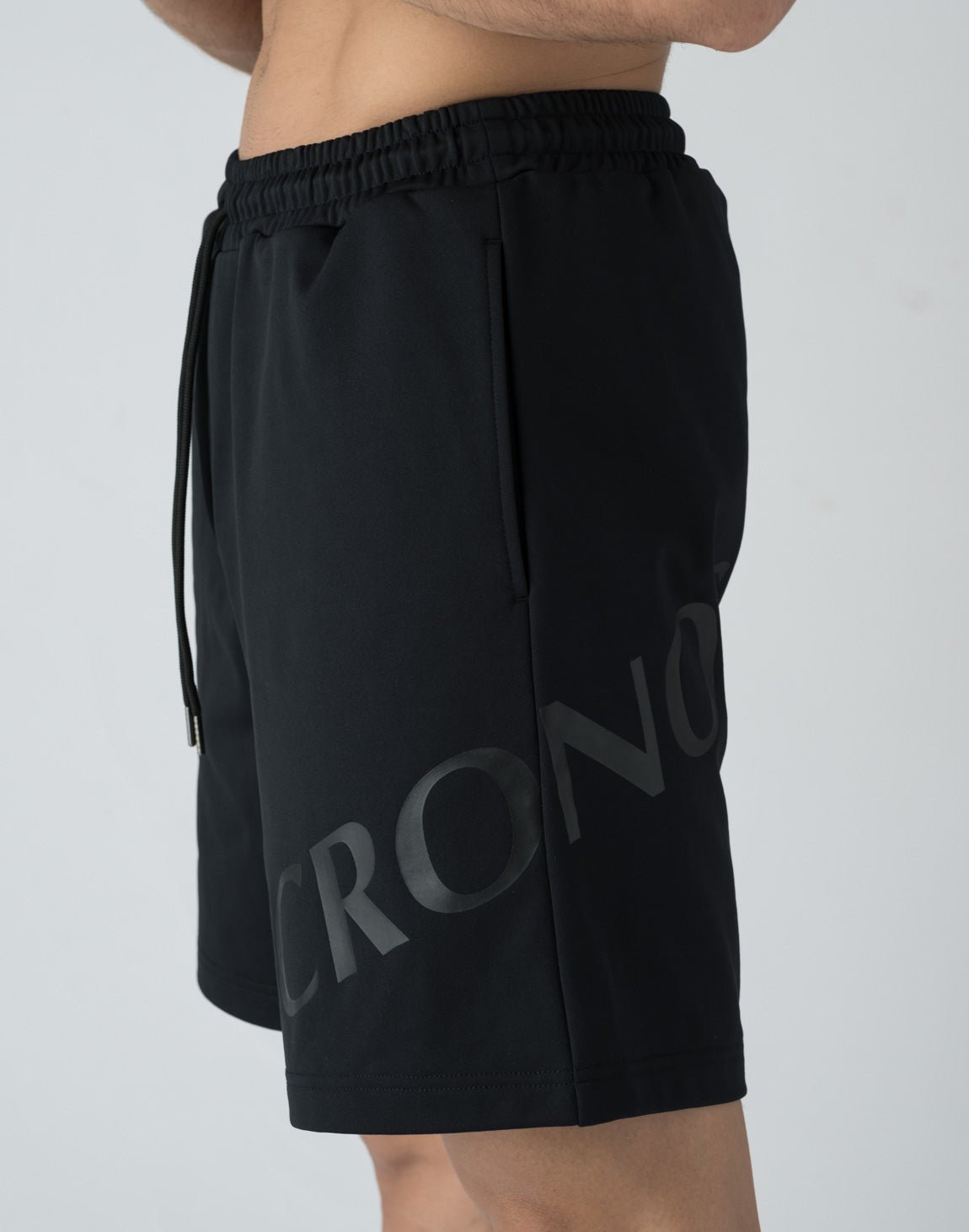 CRONOS 側邊印花短褲 (黑) - AROAK 機能健身服飾 | 專為健人打造
