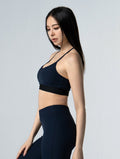 Curvy™ - RIB 繞頸集中美胸Bra Top 25 - 1 (深藍) - AROAK 機能健身服飾 | 專為健人打造