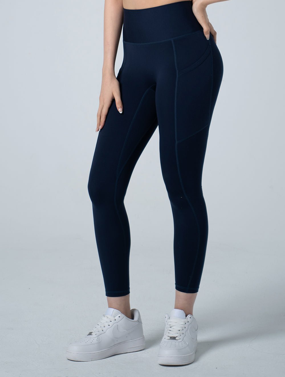 Doux™ 雕塑流線側口袋瑜珈褲25 - 2 (藍紫) - AROAK 機能健身服飾 | 專為健人打造